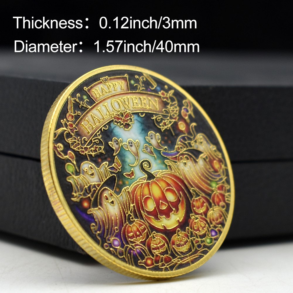 Happy Halloween Gold-Plated Challenge Coin Collectible Souvenir Gift Medal