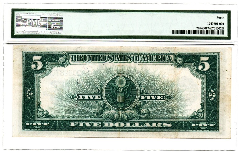 Fr. 282 $5 1923 Silver Certificate PMG Extremely Fine 40.