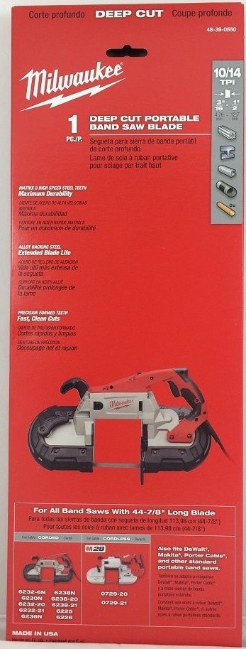 Milwaukee 48-39-0550 Std./Deep Cut Band Saw Blade 44-7/8 in.10/14 tpi 1 pk