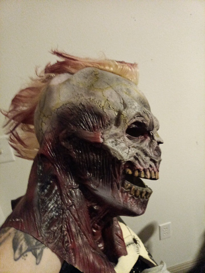 zombie skull mask W/Mohawk