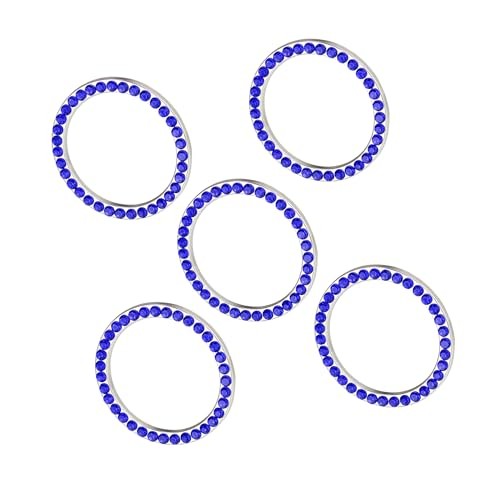 5 Pcs Car Engine Start Stop Decoration Ring Rhinestone Push Start Button Knob