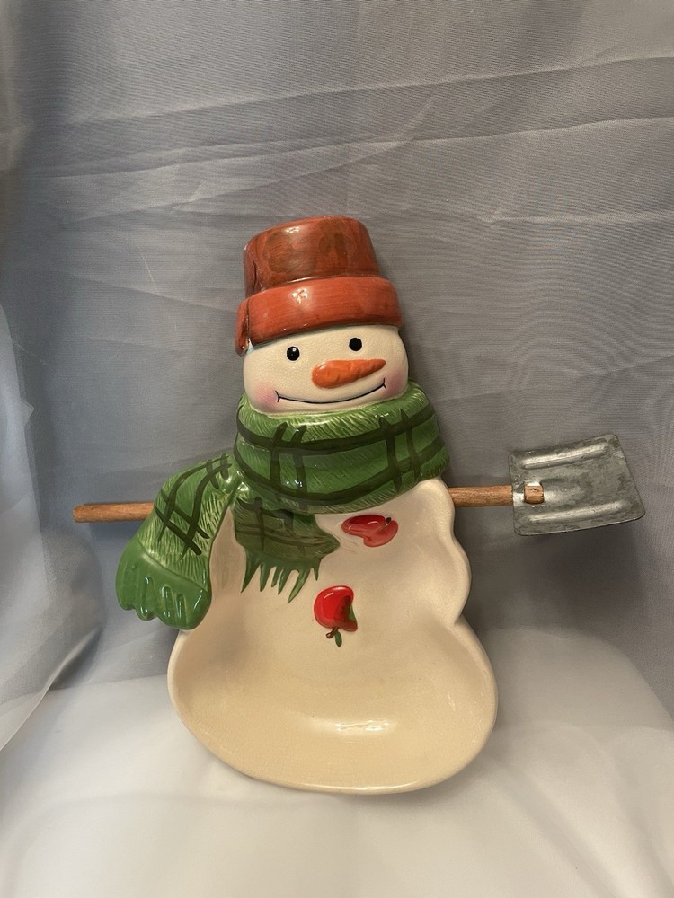 HALLMARK SNOWMAN SERVING DISH WALL HANGING WITH REMOVABLE SHOVEL