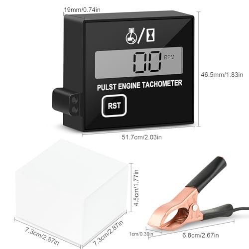Digital Engine Tachometer for Small Engine Pulse Tach Gauge Single Key