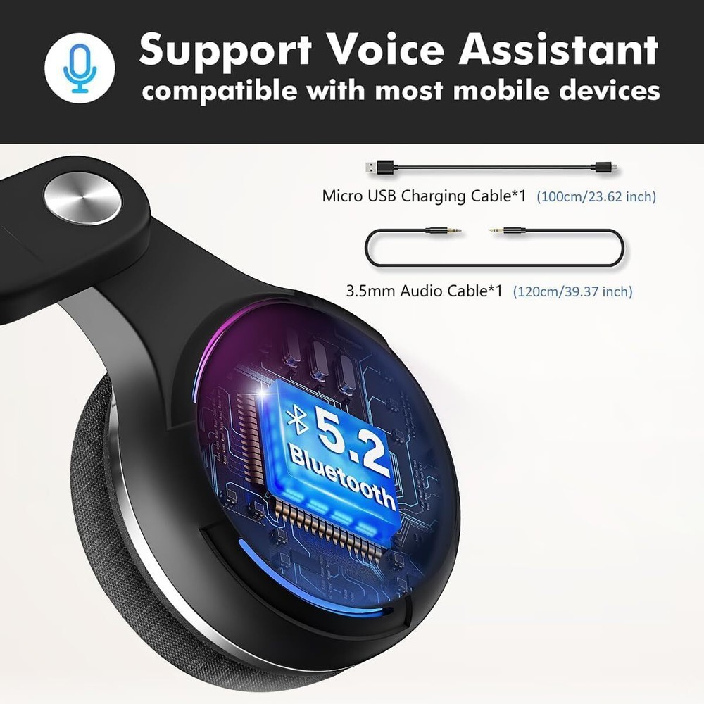 Wireless Gaming Headset with Microphone Foldable Stereo Bluetooth Headphones