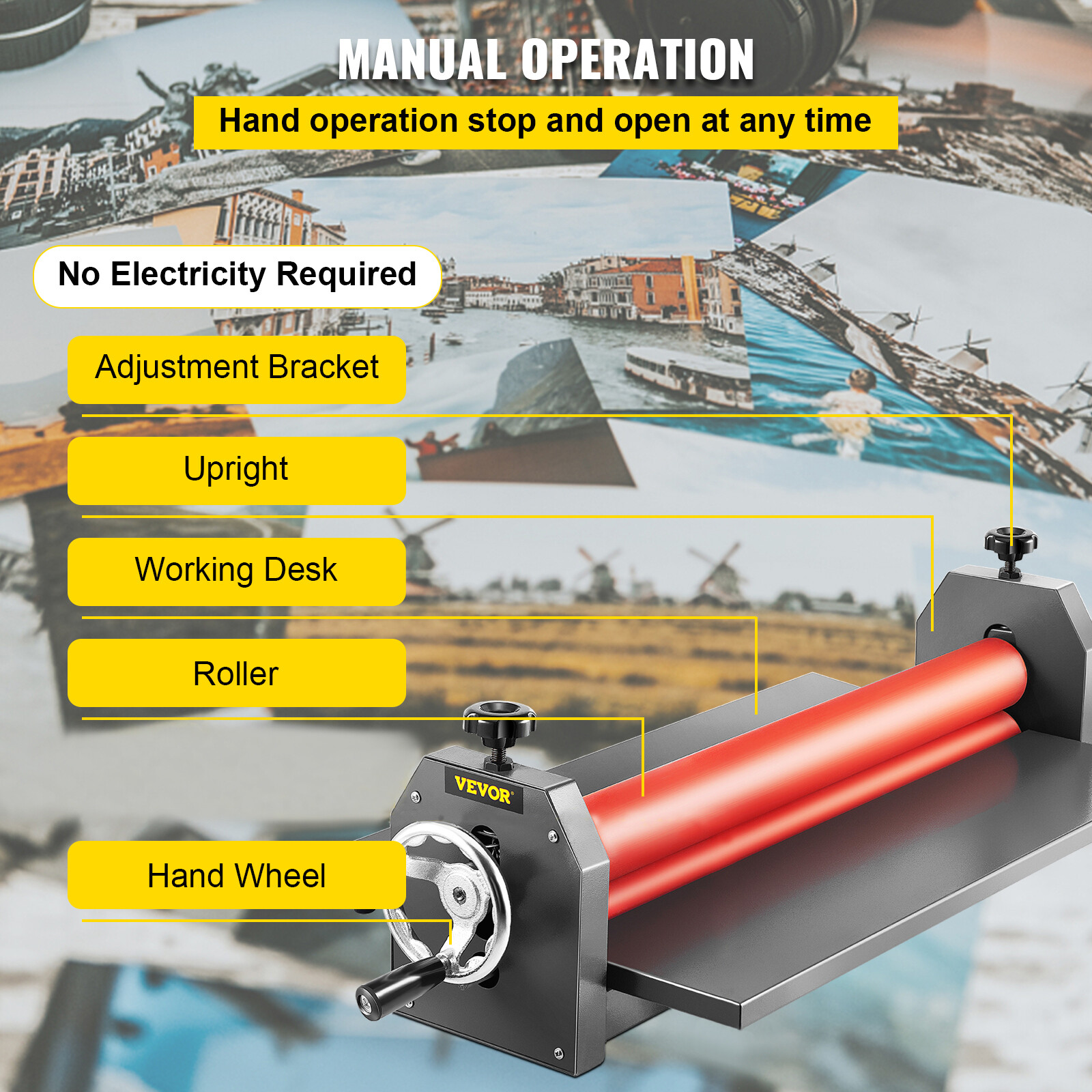 VEVOR 29.5" 750mm Manual Laminator Cold Roll Laminating Machine Vinyl Photo Film