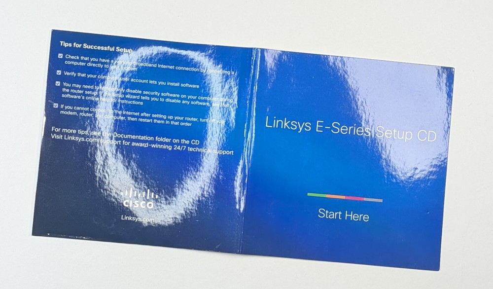 Linksys E-Series Setup CD Cisco Wi-Fi Router Network Software Management