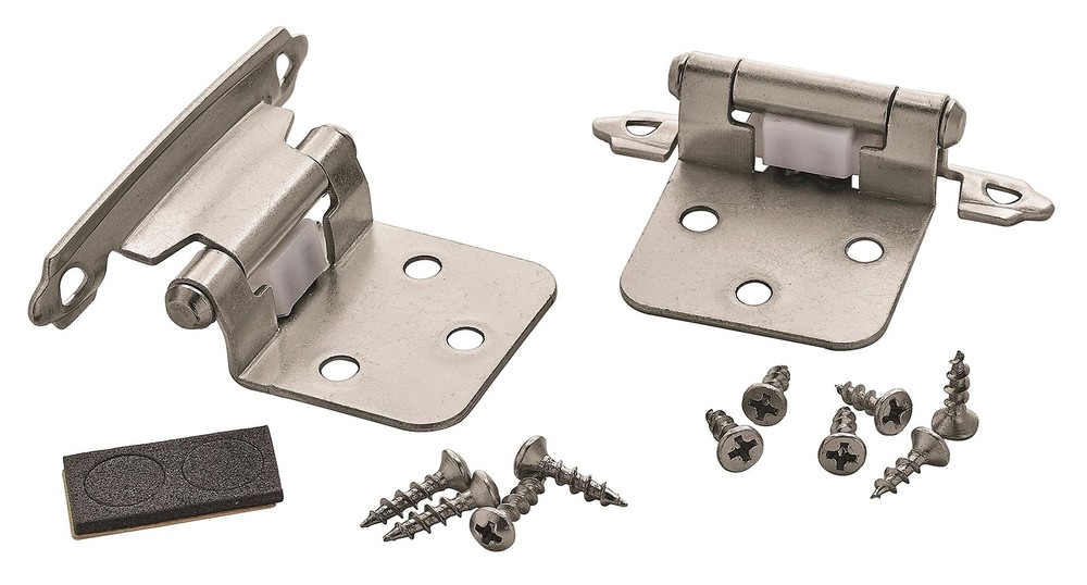 | Cabinet Hinge | Variable Overlay Hinge | Satin Nickel | 10 Pack | Self-Clos...