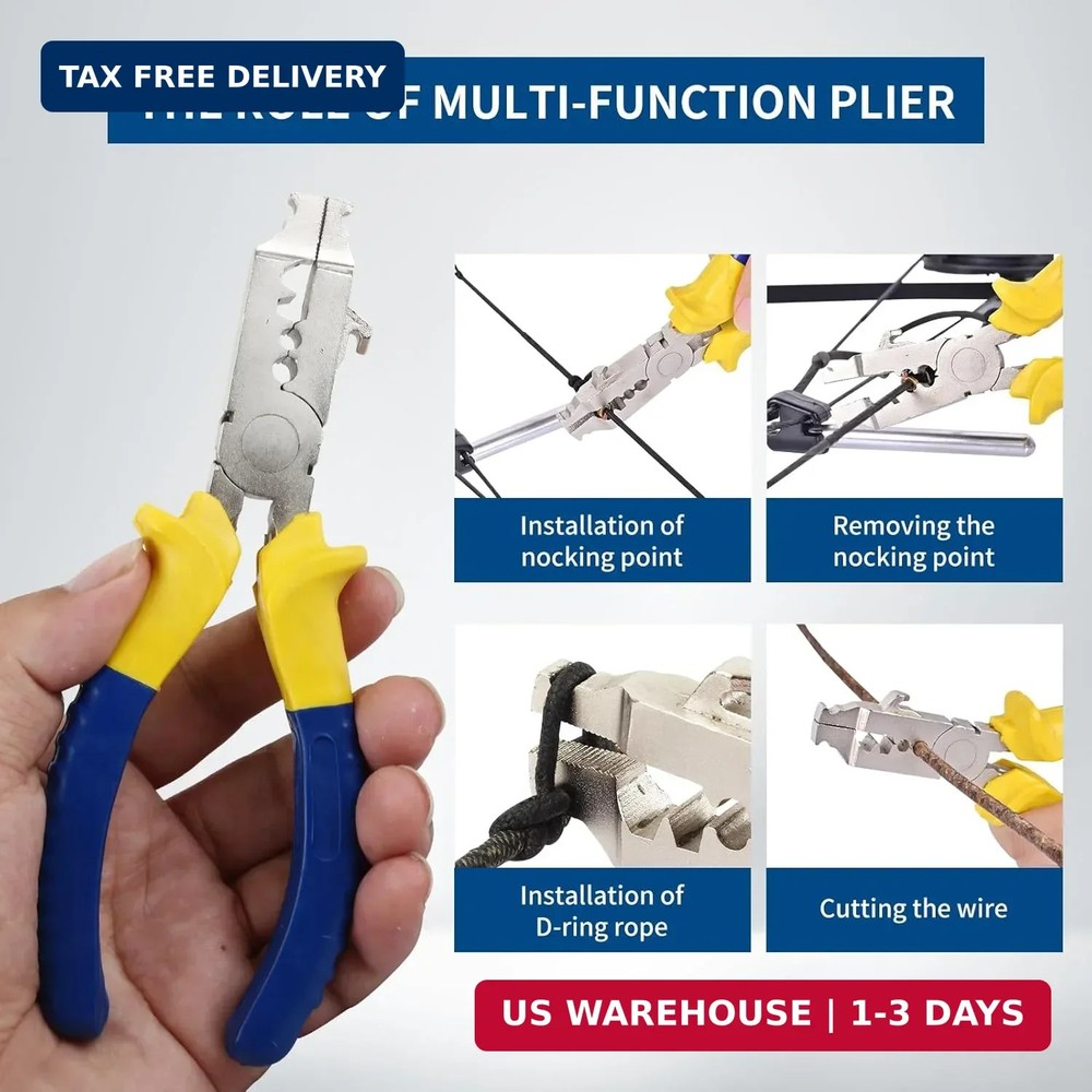 SPG Bow String Nock Point Pliers - D Loop Pliers with D Loop Material for Compou