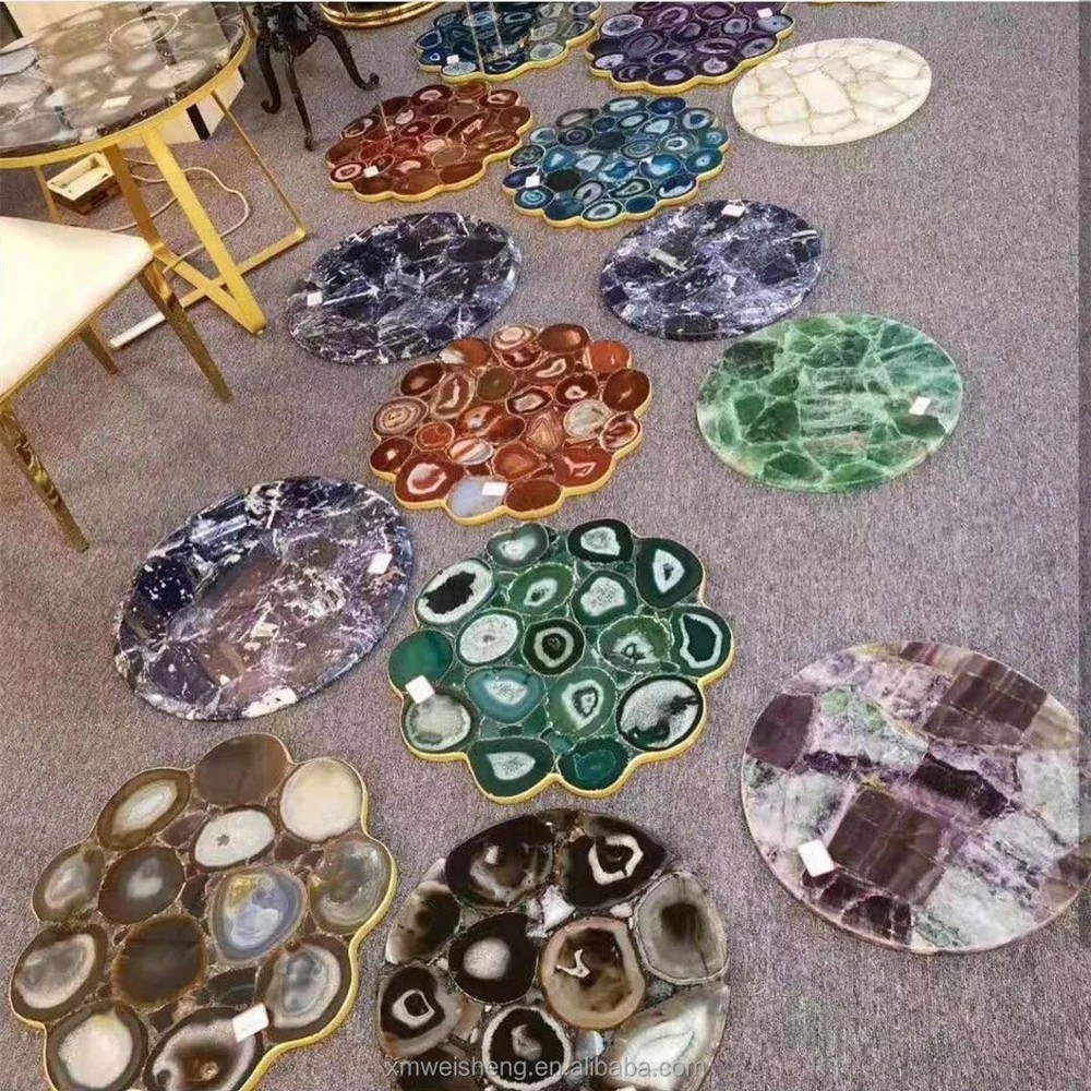 18"x18" Round Amythest Agate Table Top, Agate Side Table, Agate Round Table Gift