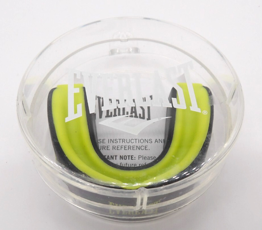 Everlast Evershield Double B&B Mouthguard with Case - Green / Black - NEW