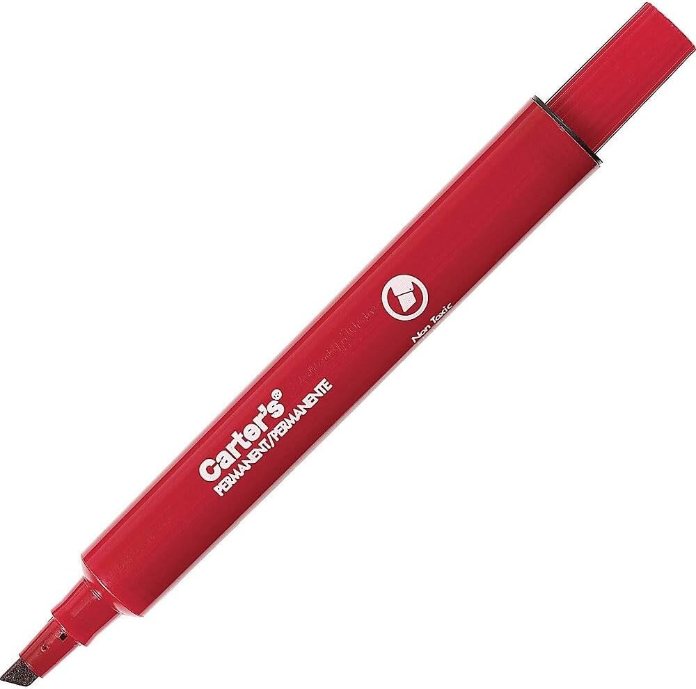 12 Pack Carter's Red Permanent Large Markers Chisel Tip Box Avery 27177