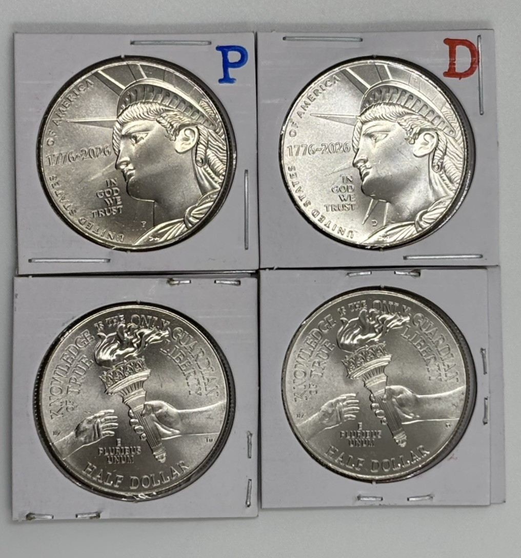 1776 2026 P D LIBERTY HALF DOLLAR Semi-quincentennial (2 COINS) ⭐READY 2 SHIP⭐