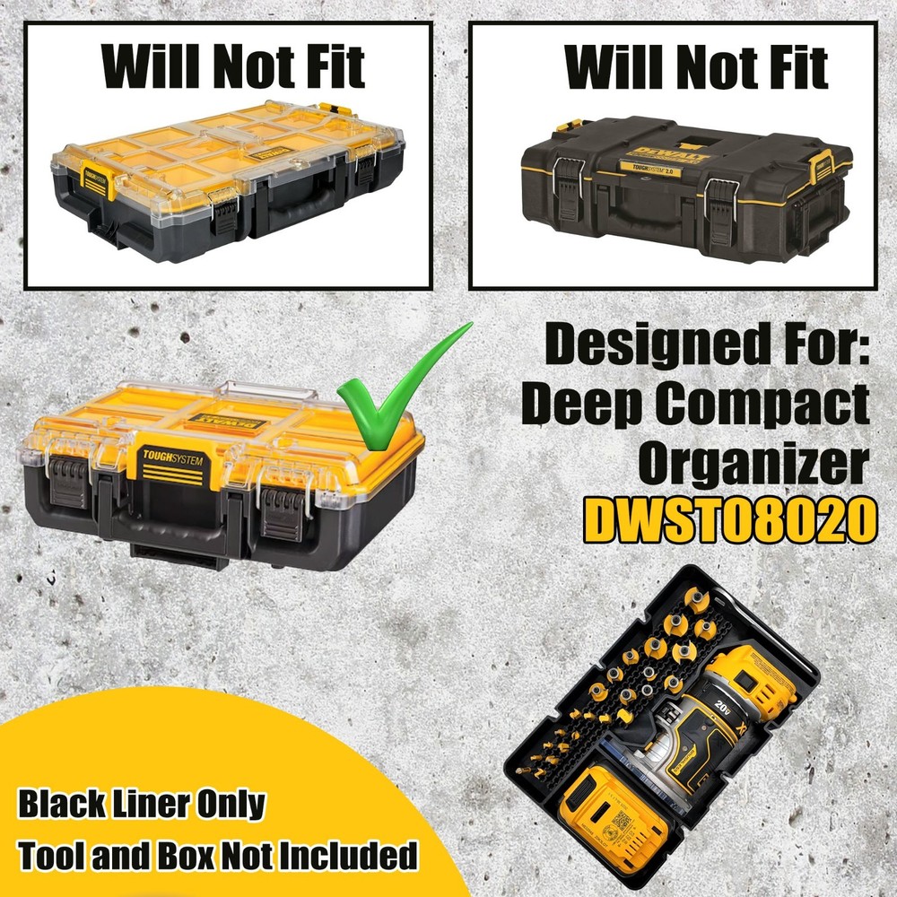 DeWalt DCW600B 20V Router Insert for Deep Compact Organizer (Insert Only)