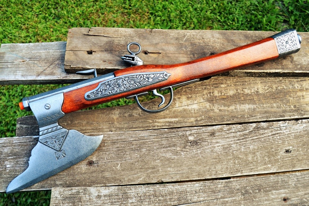 German 17th Century Flintlock Pistol Axe Combination - Pirate - Denix Replica