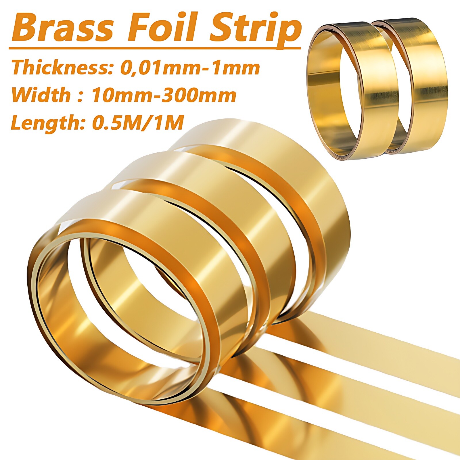 Brass Metal Sheet Roll Thickness 0.01mm-1mm Brass Foil Plate Strip Various Sizes