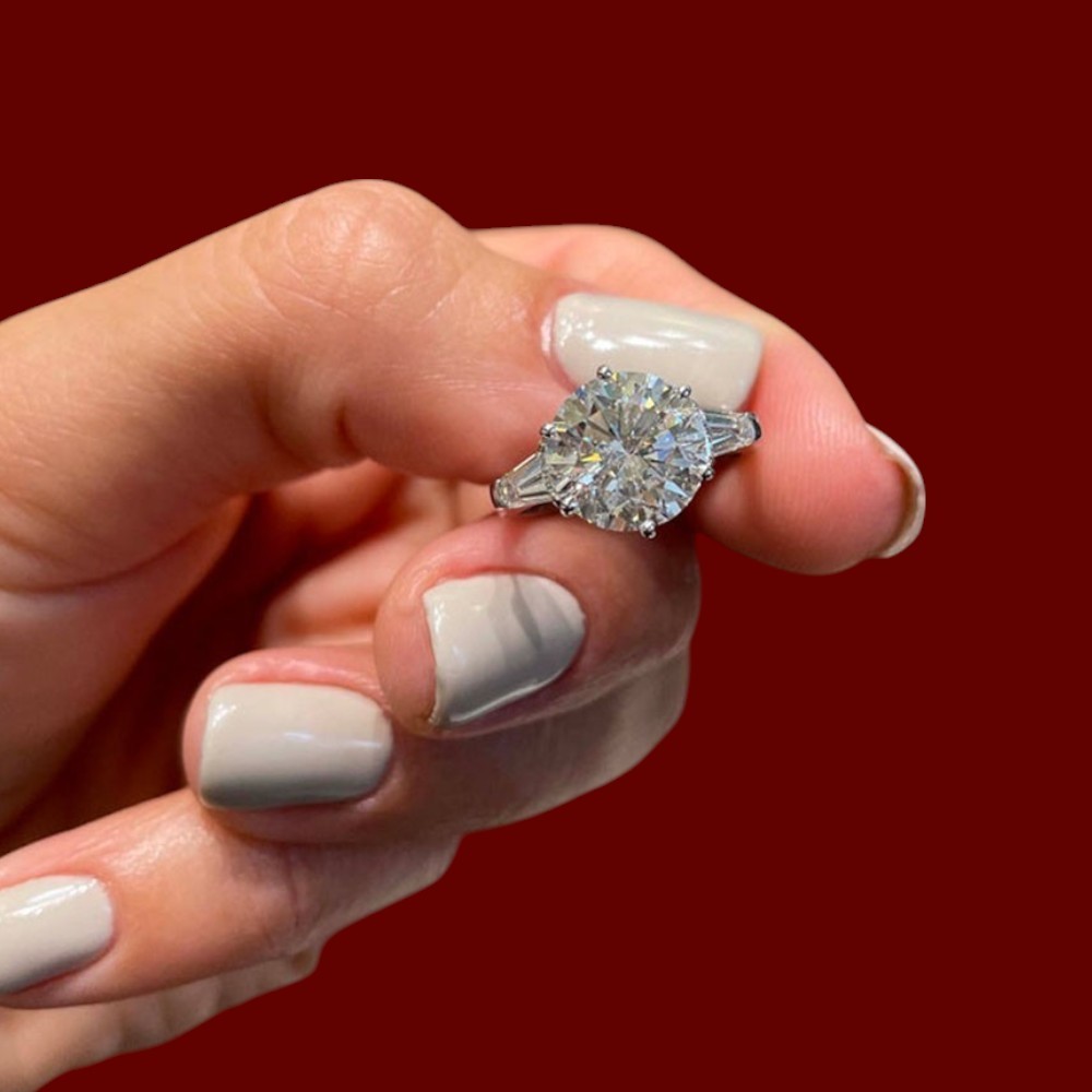 Solid 950 Platinum Ring Semi Mount Setting 0.50 Ct Diamond Round Cut Size 5 6 7