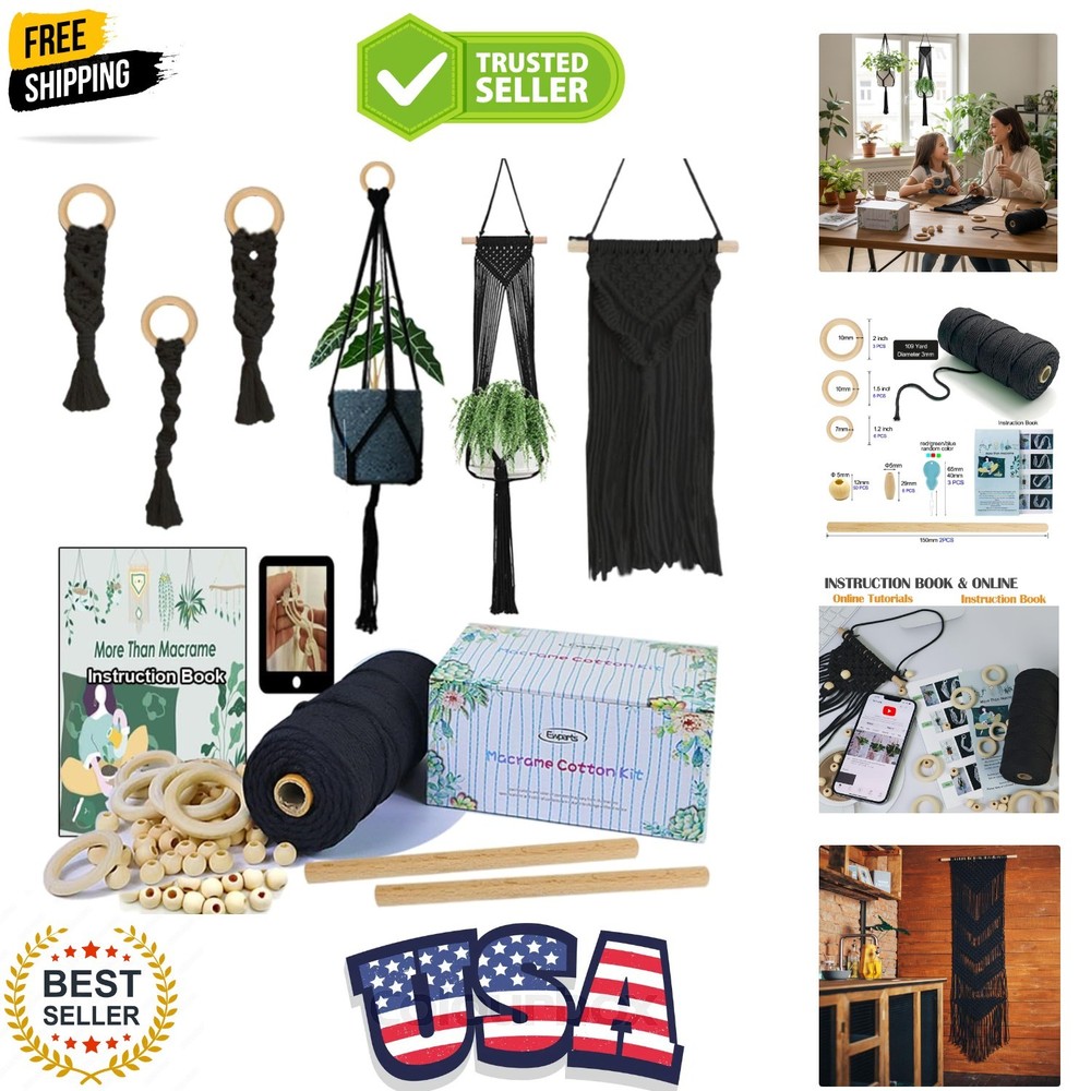Macrame Kit for Adults Beginner DIY Craft Kits with Step by Step Instruction ...