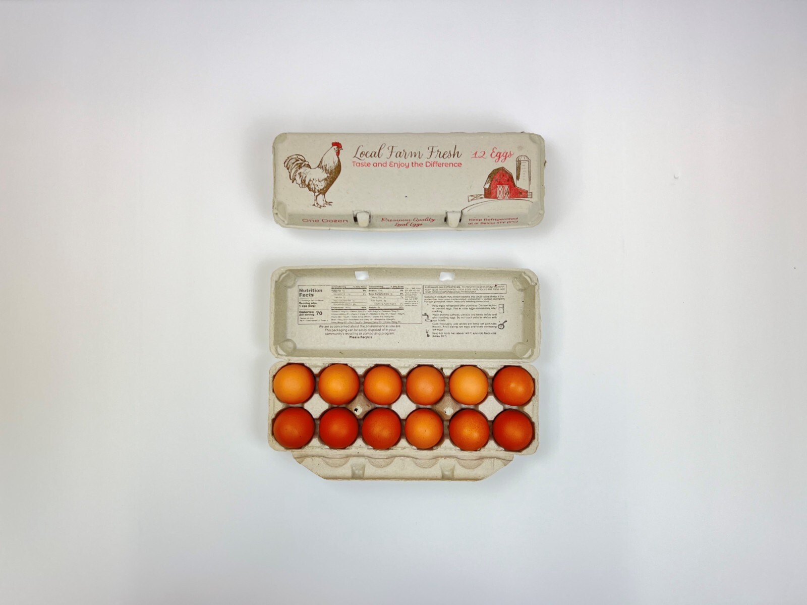 Printed Egg Carton (Barn/Rooster) - 100 UNITS