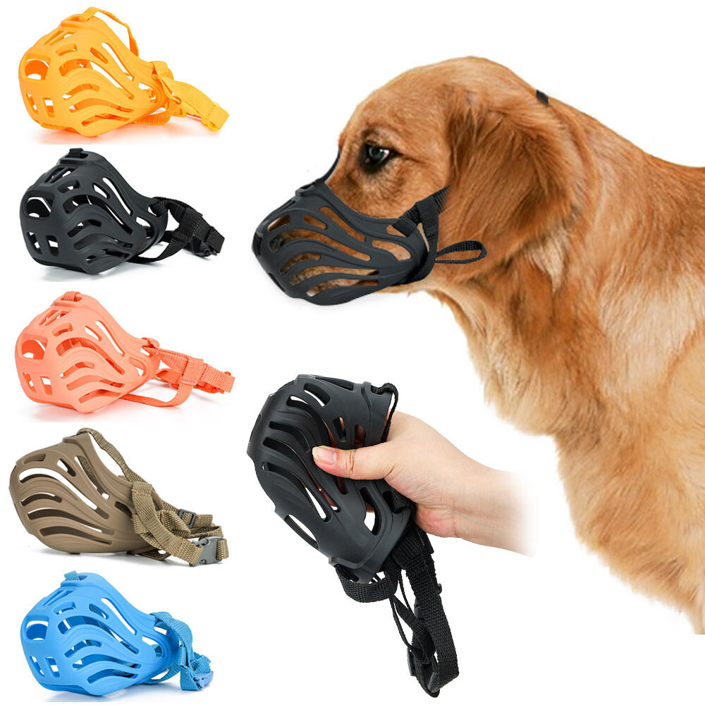 Adjustable Dog Muzzle Soft Silicone Breathable Strong Basket Small&Large Dogs⇖