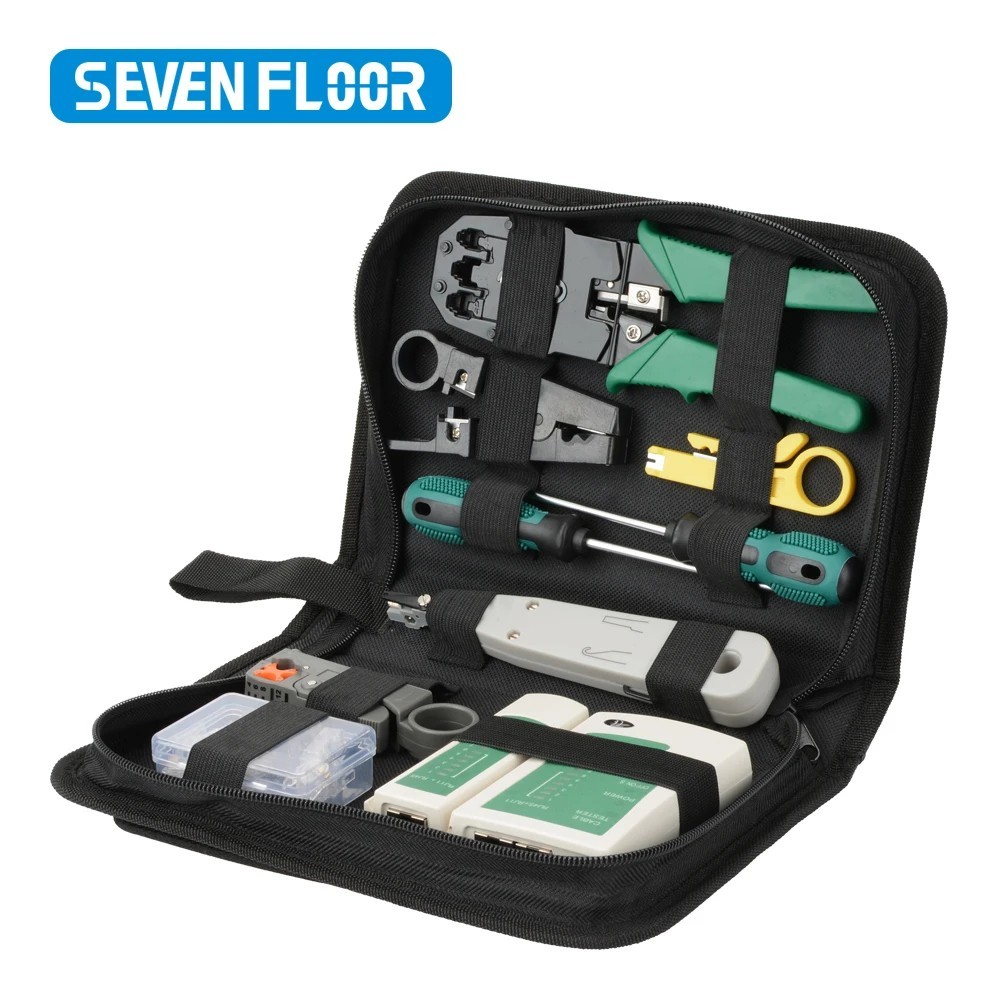 RJ45 RJ11 RJ12 Computer Network Repair Tools Kit LAN Cable Tester