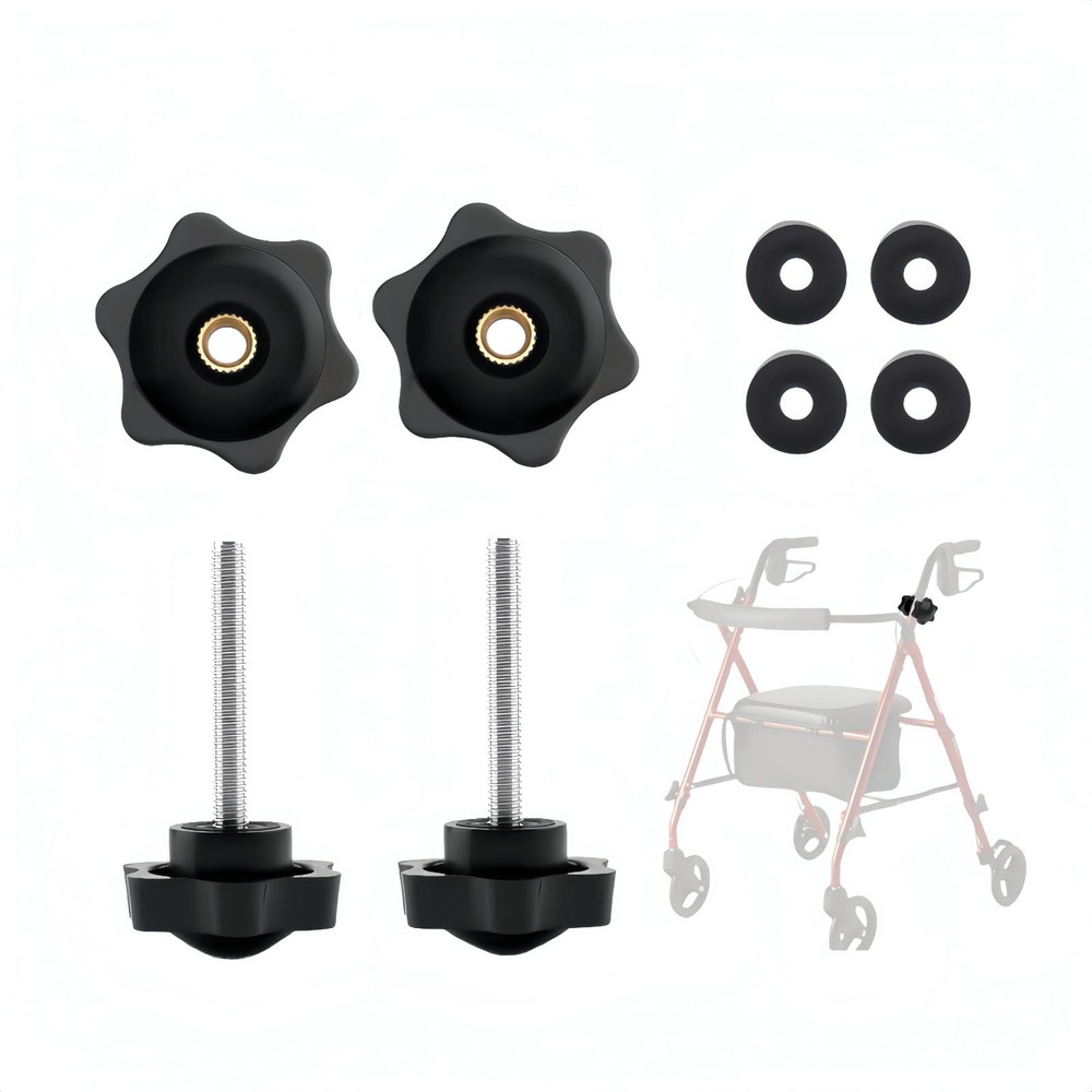 SZHSYJY 2 Set Replacement Arm Adjustment Knobs,Universal Rollator Hand Black