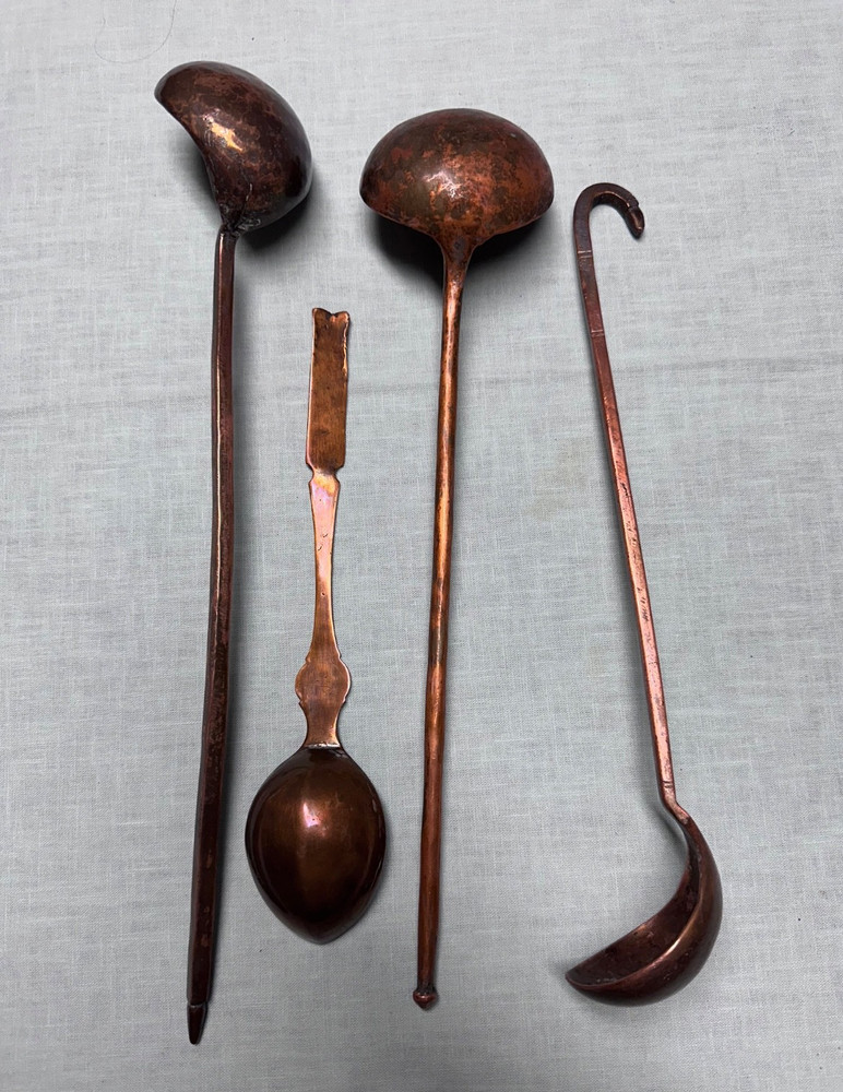 Cooking spoons, vintage, copper