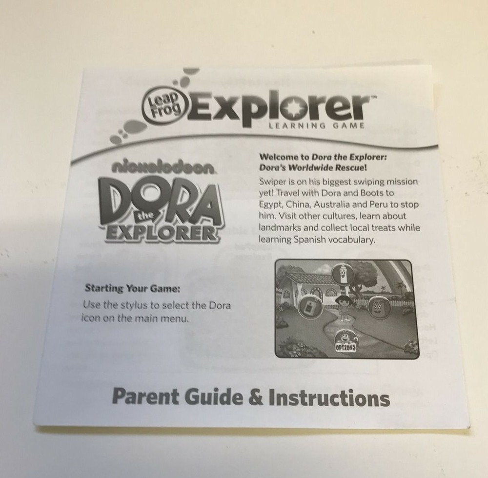 Leap Frog Explorer Nickelodeon Dora the Explorer - Parent Guide & Instructions