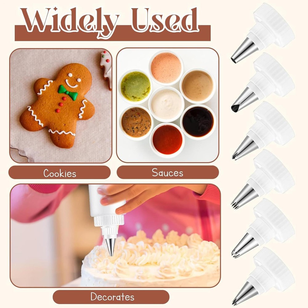 Icing Bottles Ergonomic Leak Proof Tool Set Decorating Icing Tubes