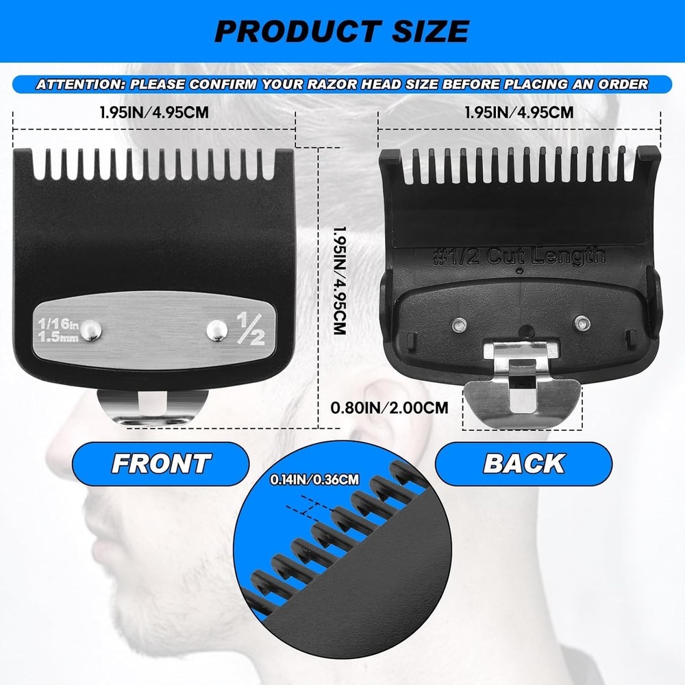 Durable Hair Clipper Guards Set - 2pcs with Guide Combs for Effortless Styling