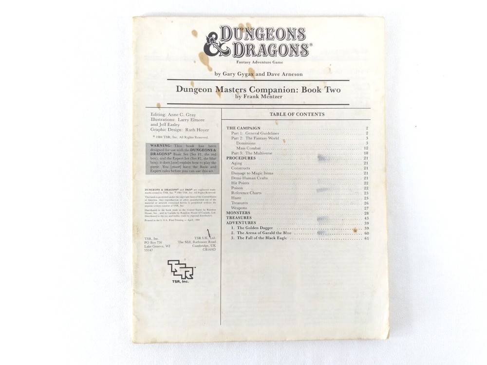 D&D DUNGEON MASTERS COMPANION : BOOK TWO