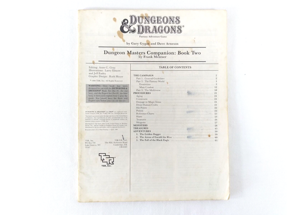 D&D DUNGEON MASTERS COMPANION : BOOK TWO