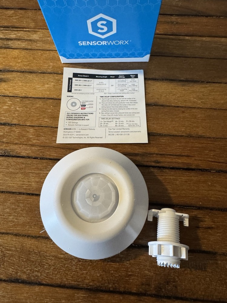 SENSORWORX SWX-221-1-AR LOW VOLTAGE CEILING OCCUPANCY SENSOR, DUAL-TECH, RELAY