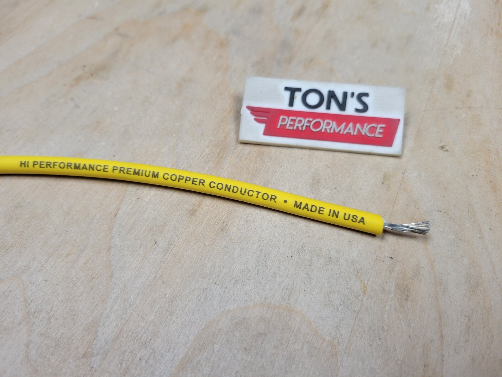 Yellow 7mm solid copper core spark plug ignition wire sold by the foot USA made