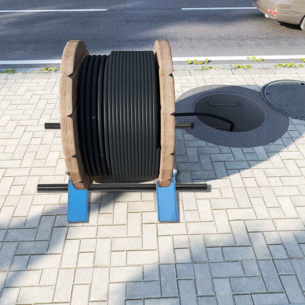 Portable Cable Drum Roller Reel Dispenser Stand for Industrial Wire Axle