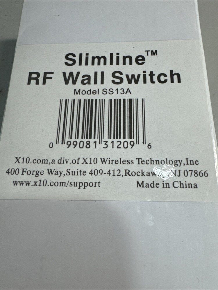 Slimline RF Wall Switch - SS13A - X10
