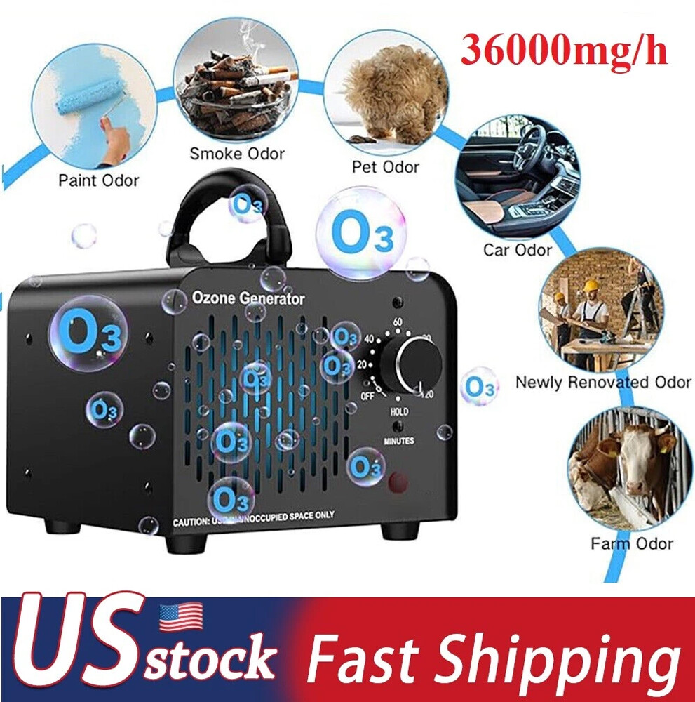 Industrial Ozone Generator Machine Air Purifier Ionizer Ozonator w/ Timer