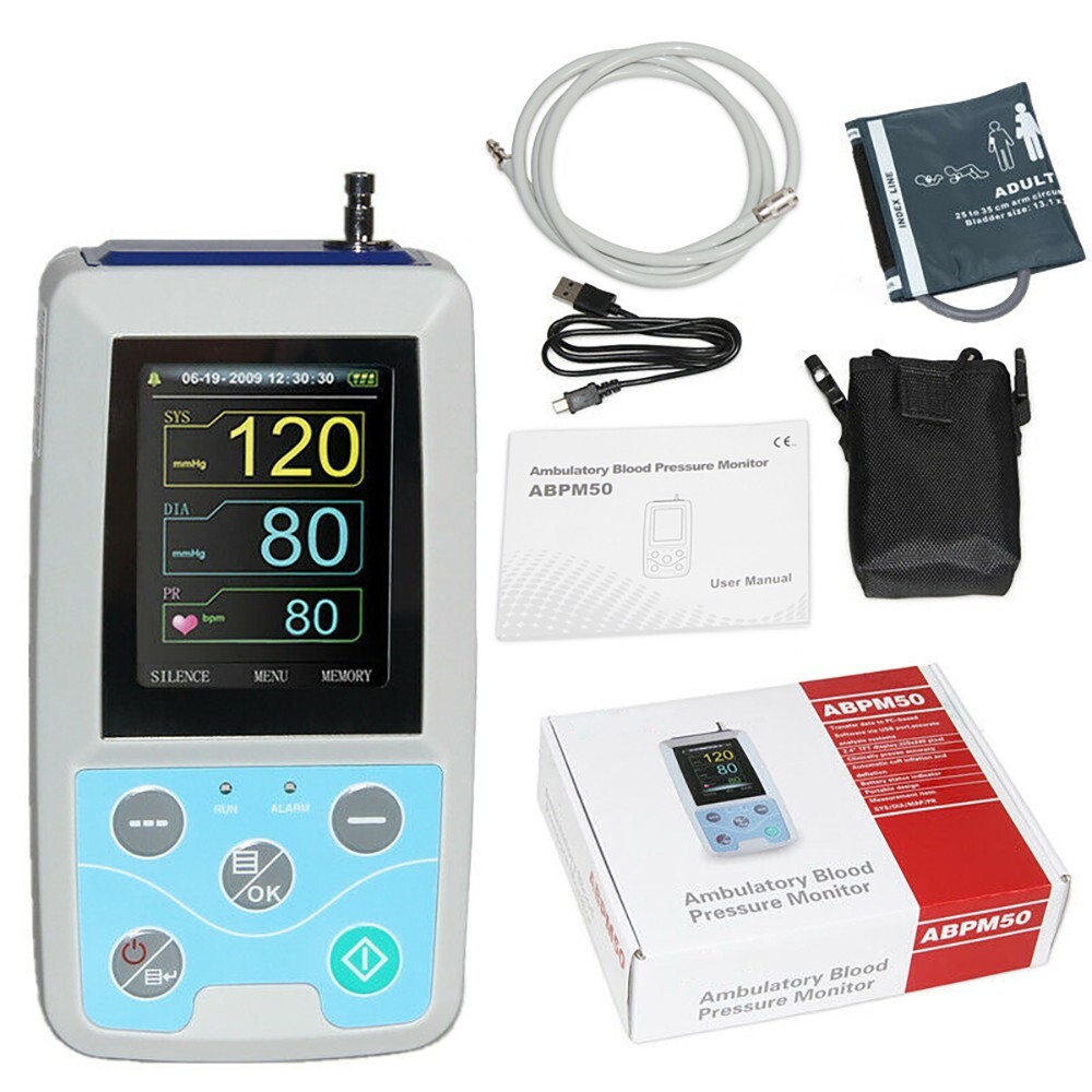 ABPM50 24HR Ambulatory Blood Pressure & ECG Holter Monitor with PC Software