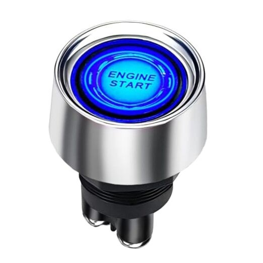 Start Switch 12v DC 50A Car Start Engine Button Stater， Push Button Light Blue