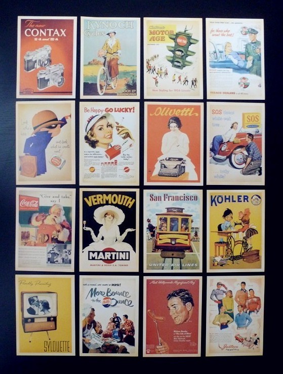 Lot of 32 Old Memories Forever Old Movie & Ads Poster Vintage Postcards
