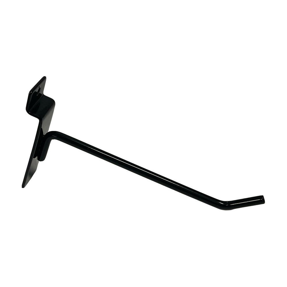6" Slatwall Hook Panel Display Hooks, 1/4" Thickness Metal, Black - PACK 2