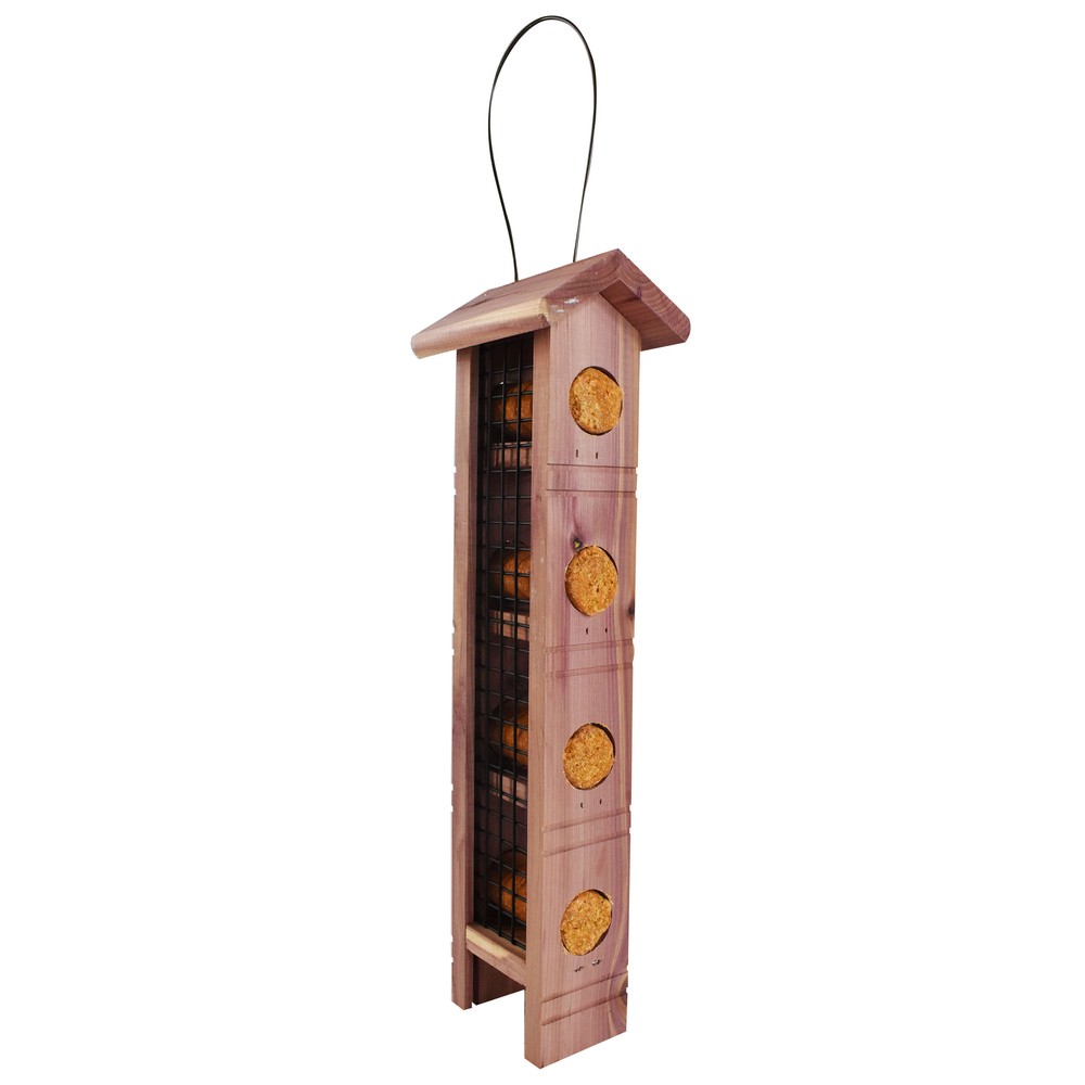 Red Wild Bird Suet Feeder, 4 Plug Capacity