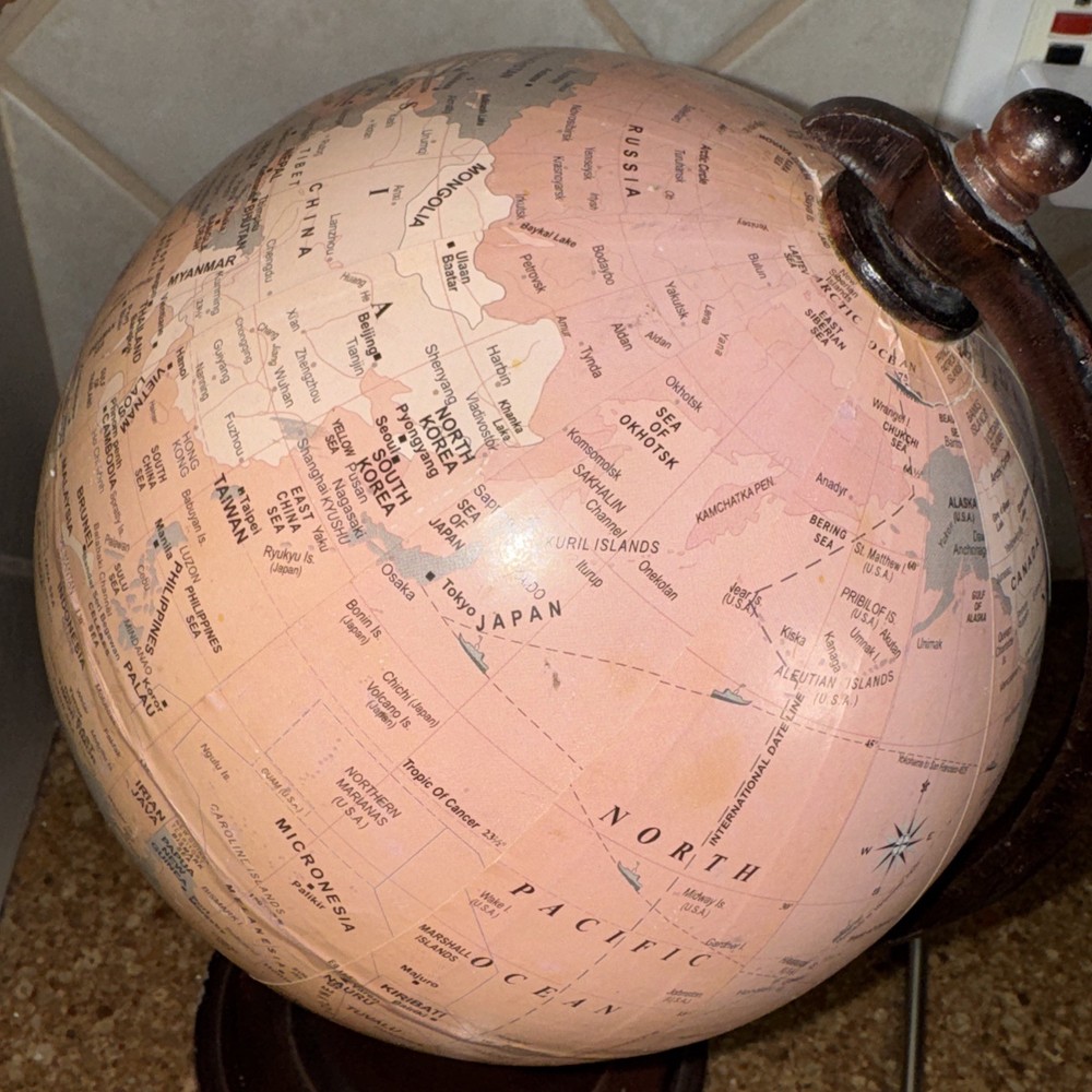 Vintage World Globe On Stand