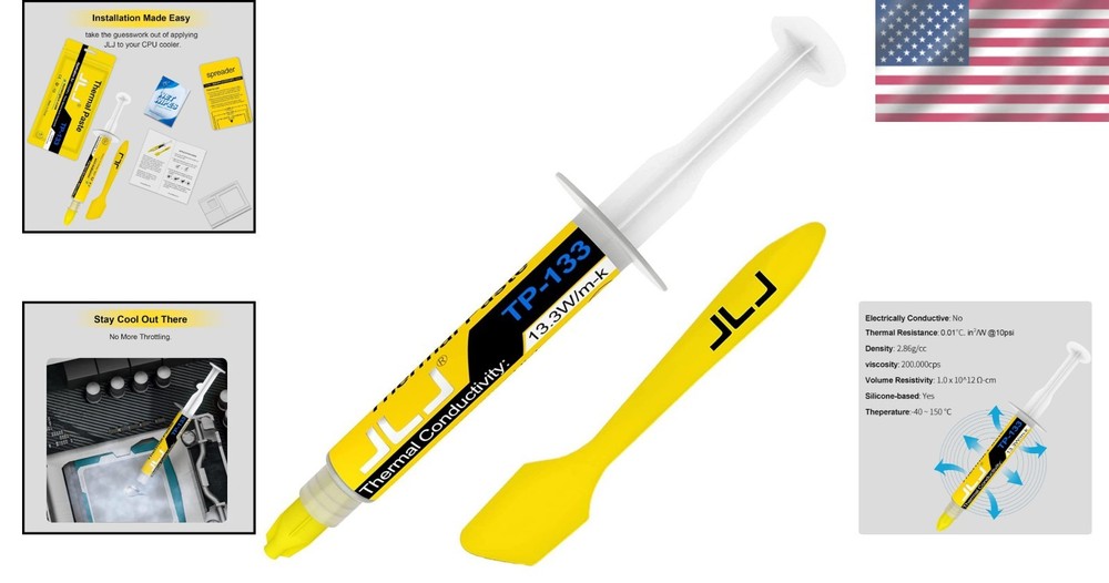 Durable 3g Thermal Paste with Tool Kit - Easy Application for Heatsinks & CPUs
