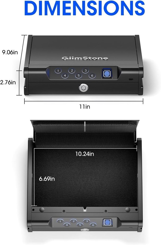 Biometric Handgun Safe – Fireproof Compact Gun Storage with Quick Access