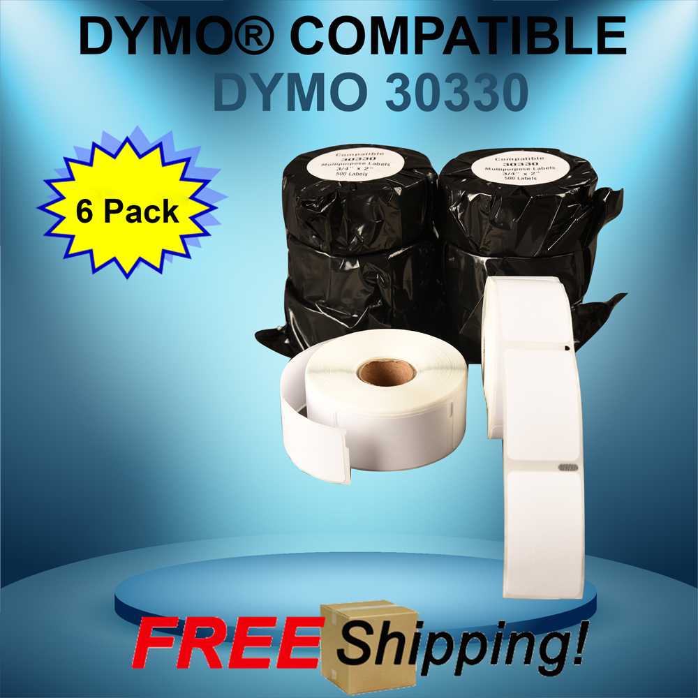 Labels 30330 Paper Adhesive Return Dymo® Compatible 6 Rolls White Rectangular