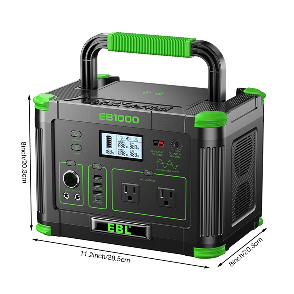 EBL 1000W/999Wh LiFePO4 Lithium Battery Portable Power Station Power Sup⁣ply