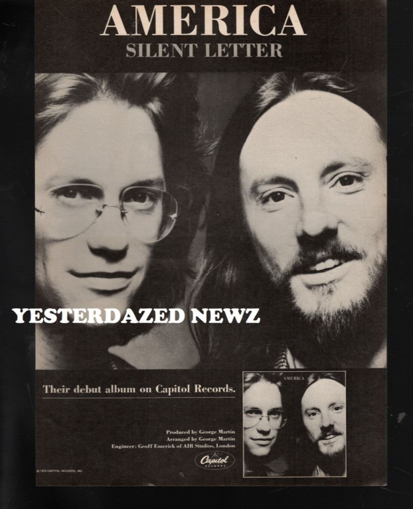 1979 Print Ad: America Silent Letter LP - "Their debut album on Capitol Records"