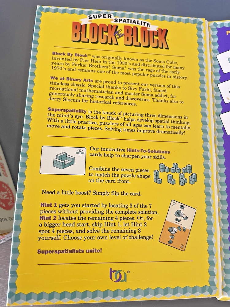 Block by Block Puzzle 1995 Visual-Spatial Reasoning Builder