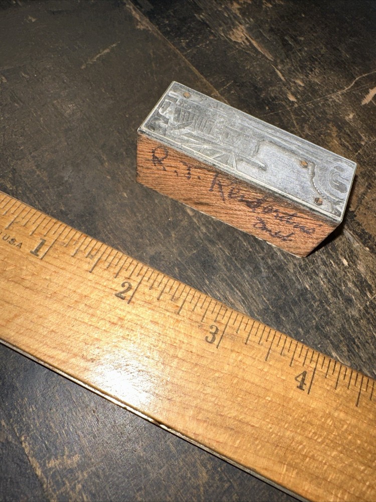 Print Block ( Tractor Pulling Wagon ) Farm Implement #3 Nice Image.