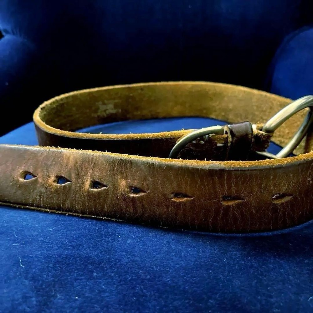 VINTAGE WORKS BASIC LABEL leather belt